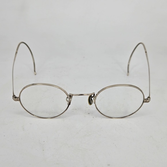 B & L Bausch & Lomb 14k Gold Pads Eyeglasses W/ Case Antique Vintage Round Oval - Picture 4 of 5